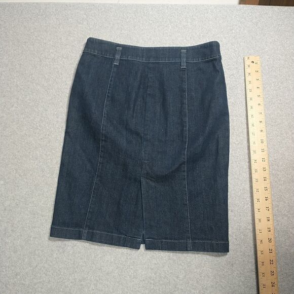 Ann Taylor Denim Pencil Skirt Size 4 Blue Jean Side Zip Pockets Career. - Picture 5 of 7